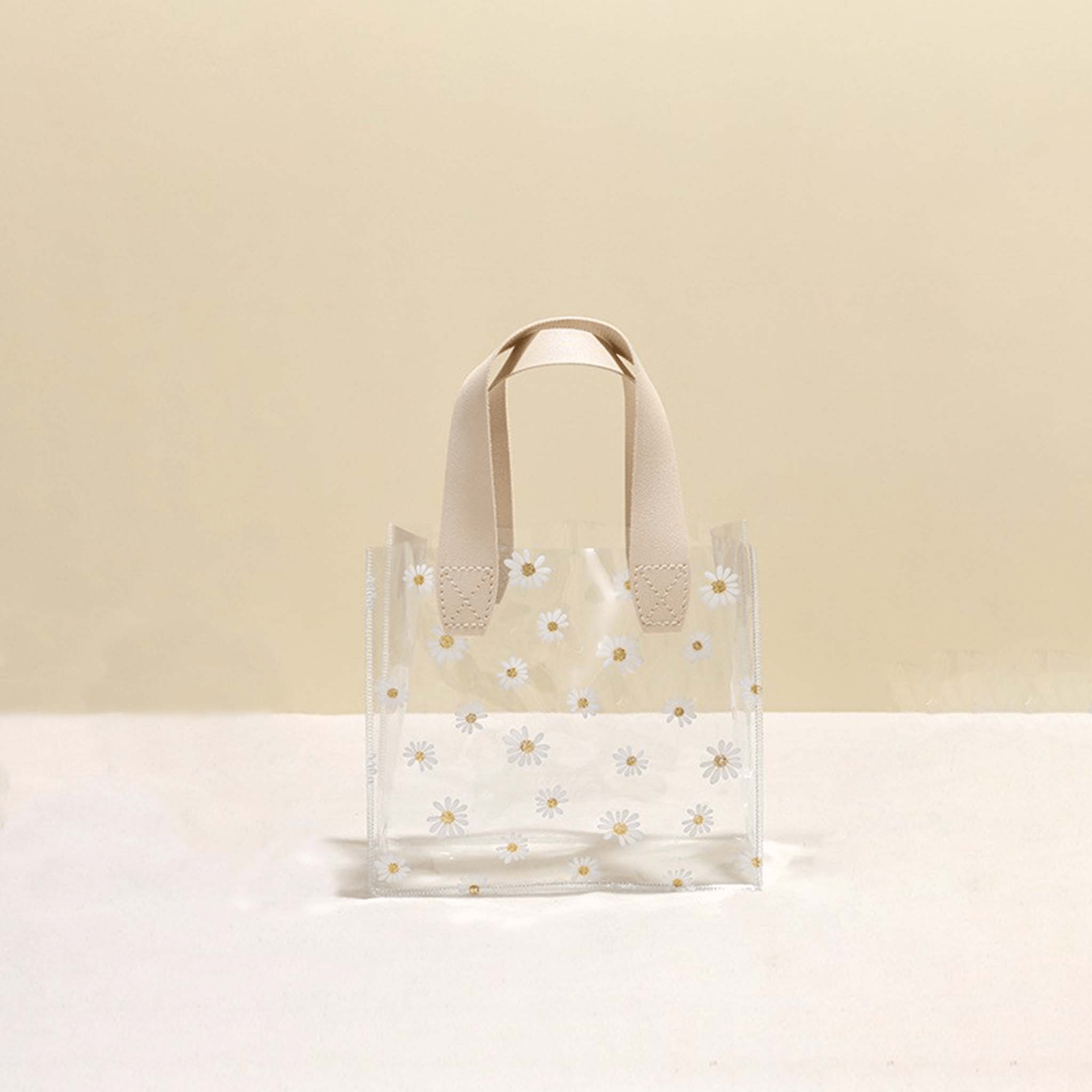 Daisy Transparent Tote Bag Plastic Jelly Bag Hand Gift PVC Toiletry Bag