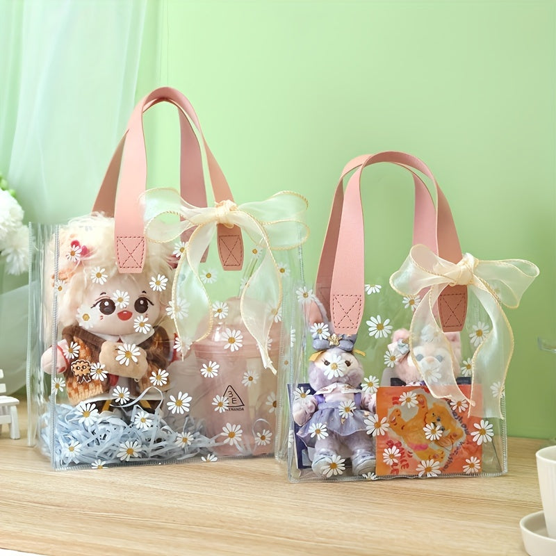 Daisy Transparent Tote Bag Plastic Jelly Bag Hand Gift PVC Toiletry Bag