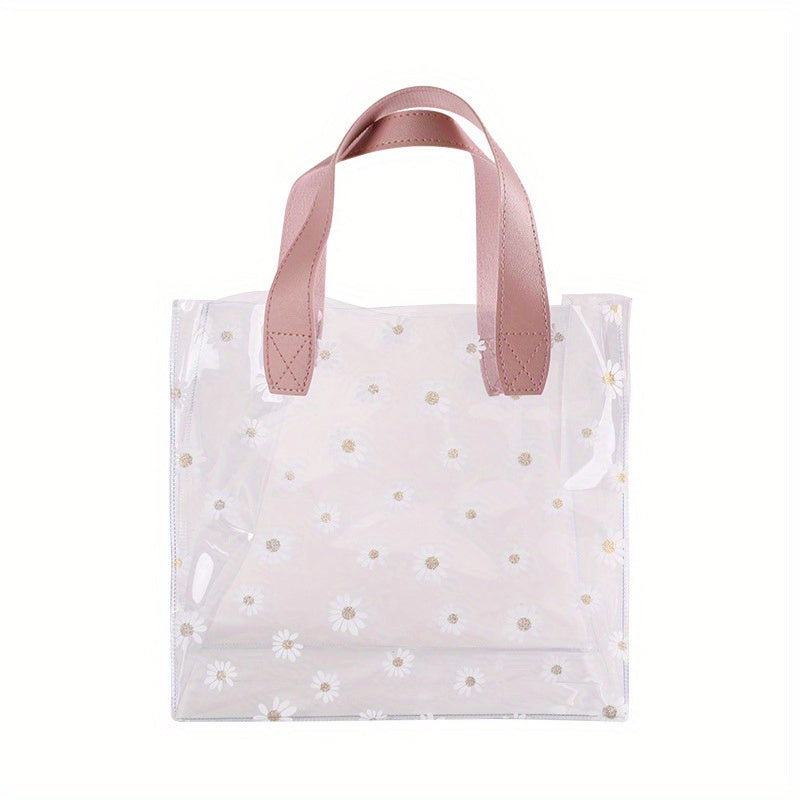 Daisy Transparent Tote Bag Plastic Jelly Bag Hand Gift PVC Toiletry Bag