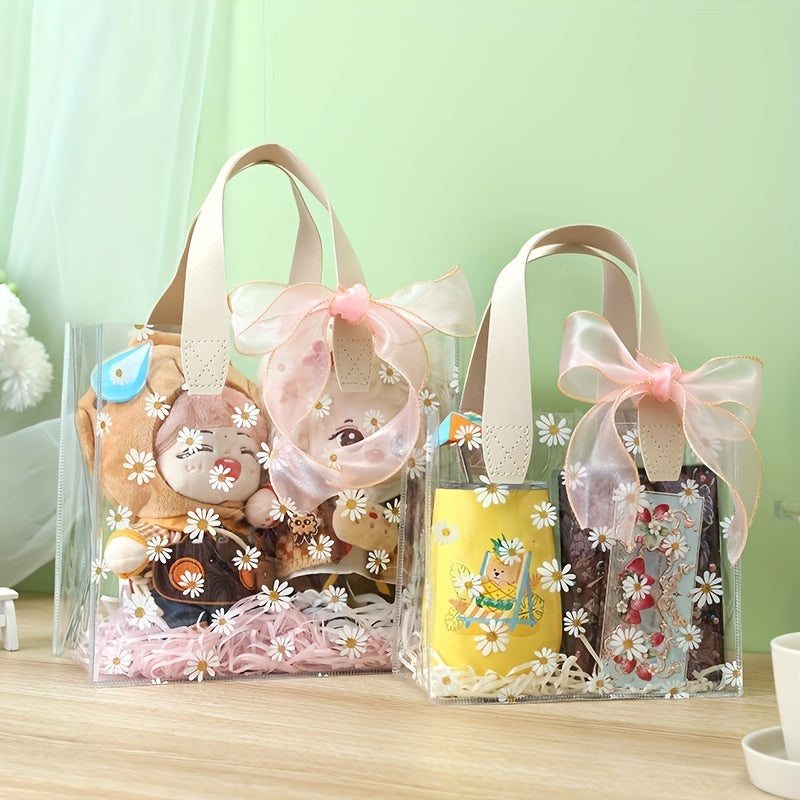 Daisy Transparent Tote Bag Plastic Jelly Bag Hand Gift PVC Toiletry Bag