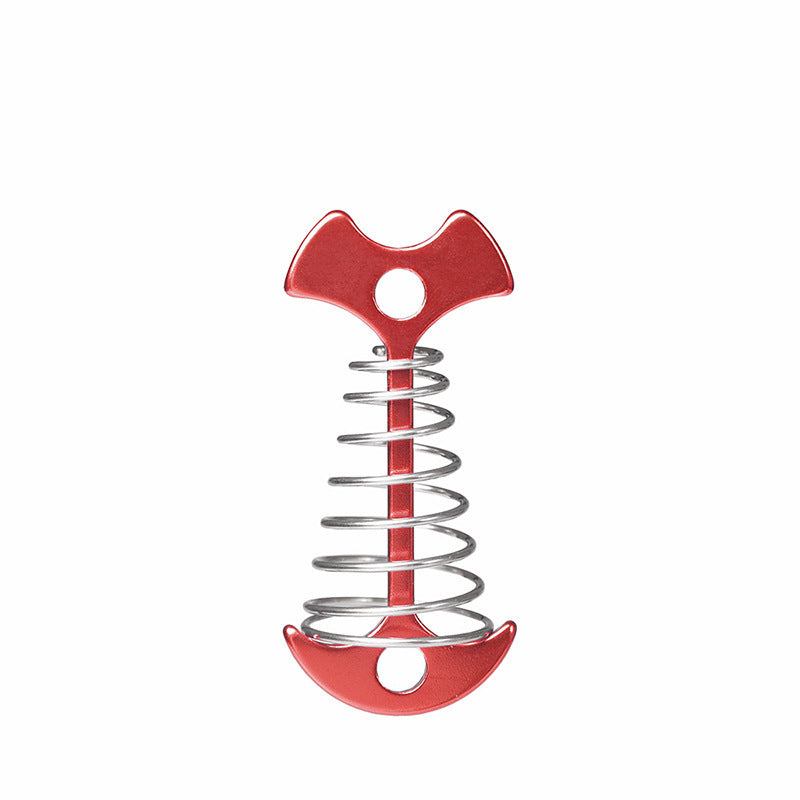 Spring Fishbone Ground Nail Deck Anchor Pegs for Camping Tent Canopy