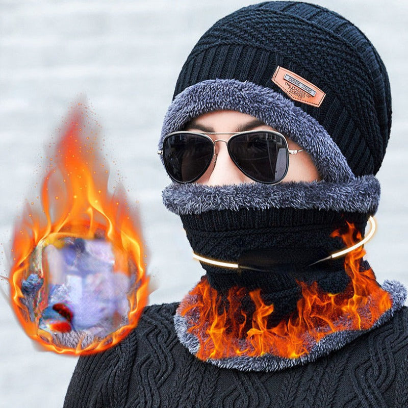 Men's Winter Woolen Hat, Thickened & Warm, Knitted Cap for Outdoor Activities