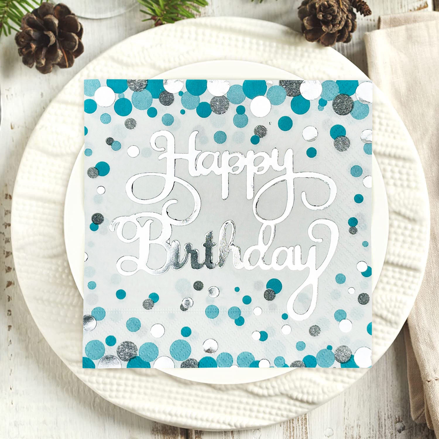 20pcs Polka Dot Birthday Napkins Holiday Party Supplies