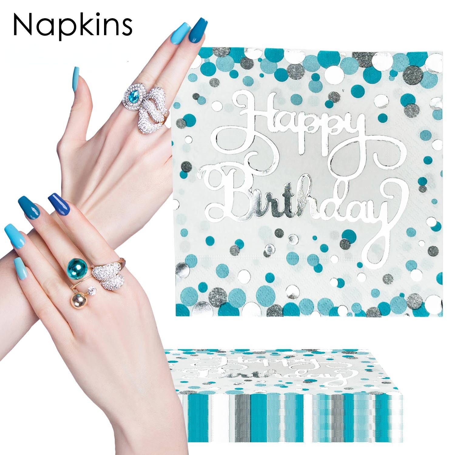 20pcs Polka Dot Birthday Napkins Holiday Party Supplies