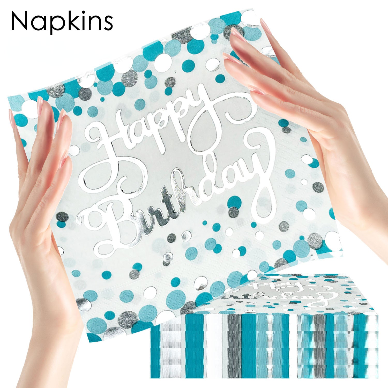 20pcs Polka Dot Birthday Napkins Holiday Party Supplies