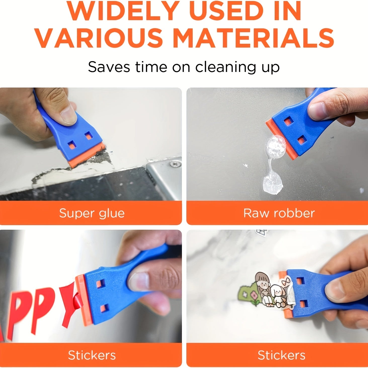 2pcs Plastic Razor Blades Scraper Tool - Remove Wall Paint Stickers Vinyl Adhesi