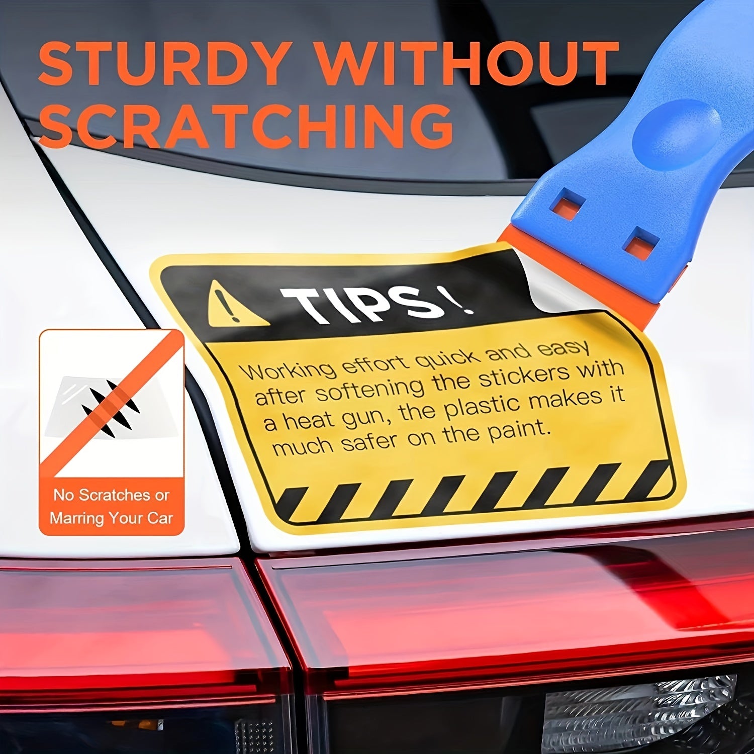 2pcs Plastic Razor Blades Scraper Tool - Remove Wall Paint Stickers Vinyl Adhesi