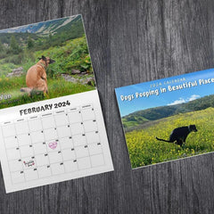 Funny Dog Pooping Wall Calendar Hangable Paper Unique Calendar Gift