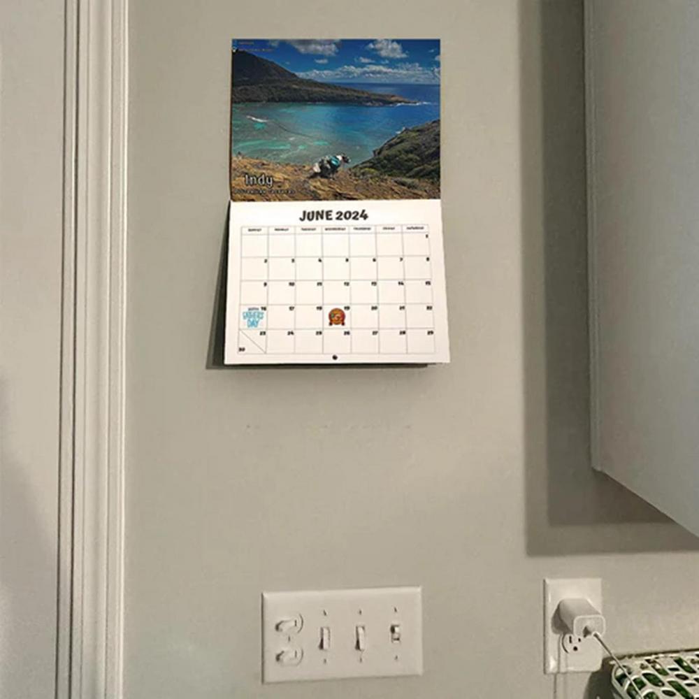 Funny Dog Pooping Wall Calendar Hangable Paper Unique Calendar Gift