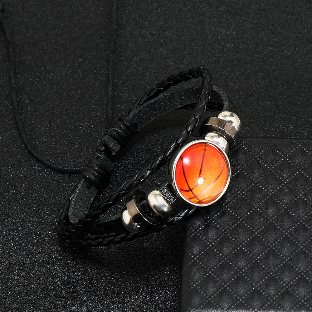 Sporty Style Football Beads Bracelet Wristband