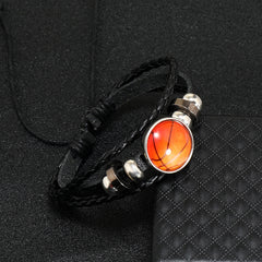 Sporty Style Football Beads Bracelet Wristband