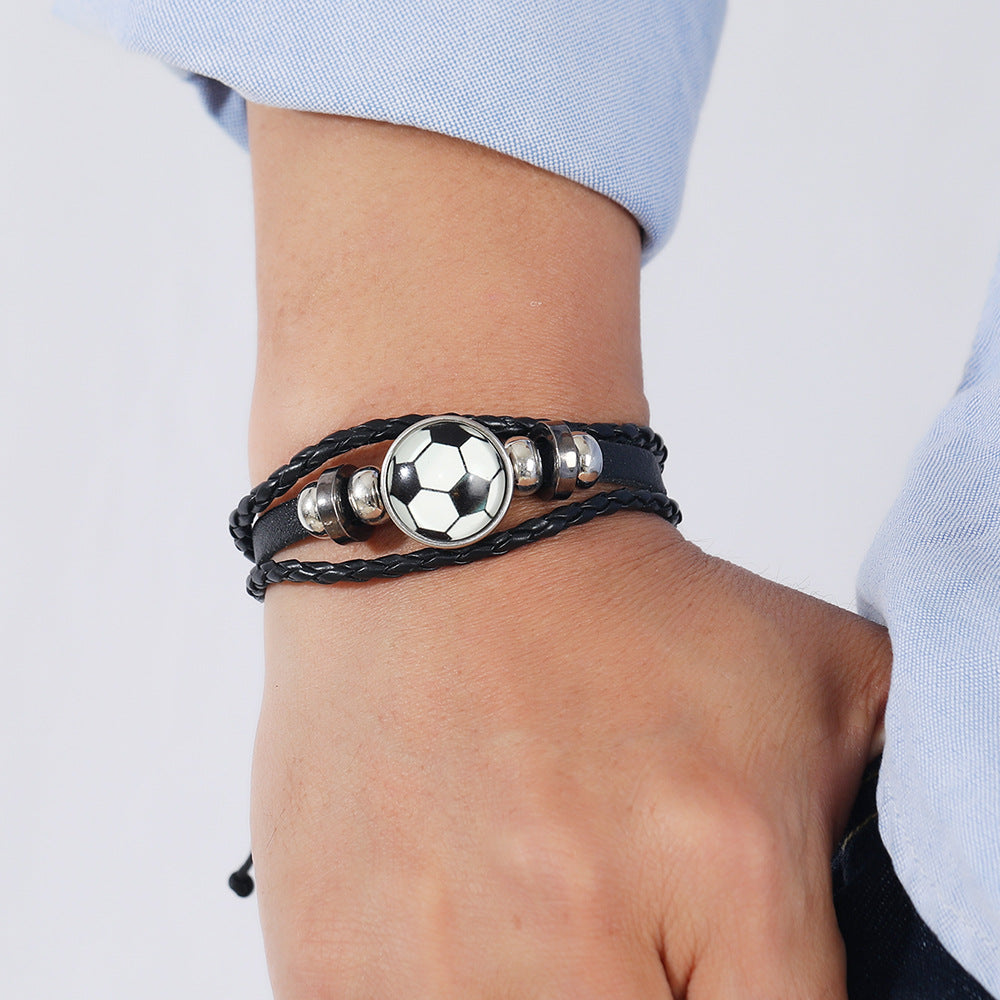 Sporty Style Football Beads Bracelet Wristband