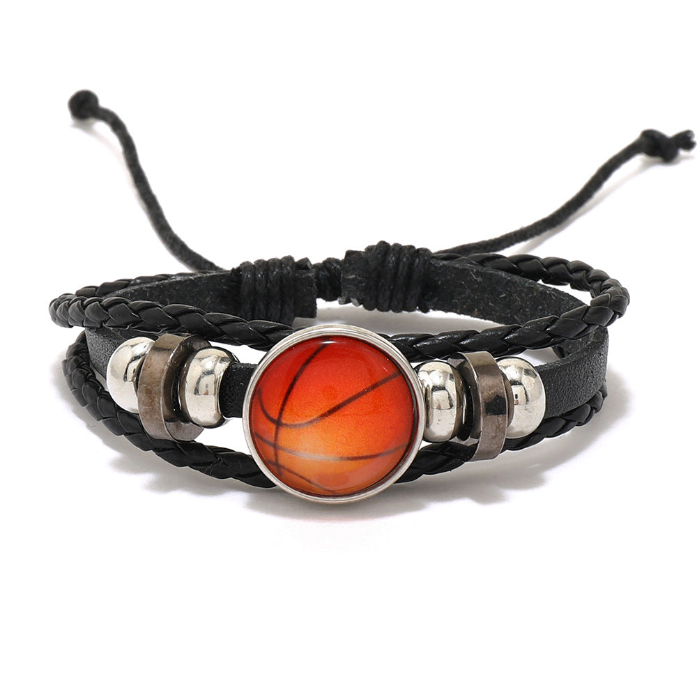 Sporty Style Football Beads Bracelet Wristband