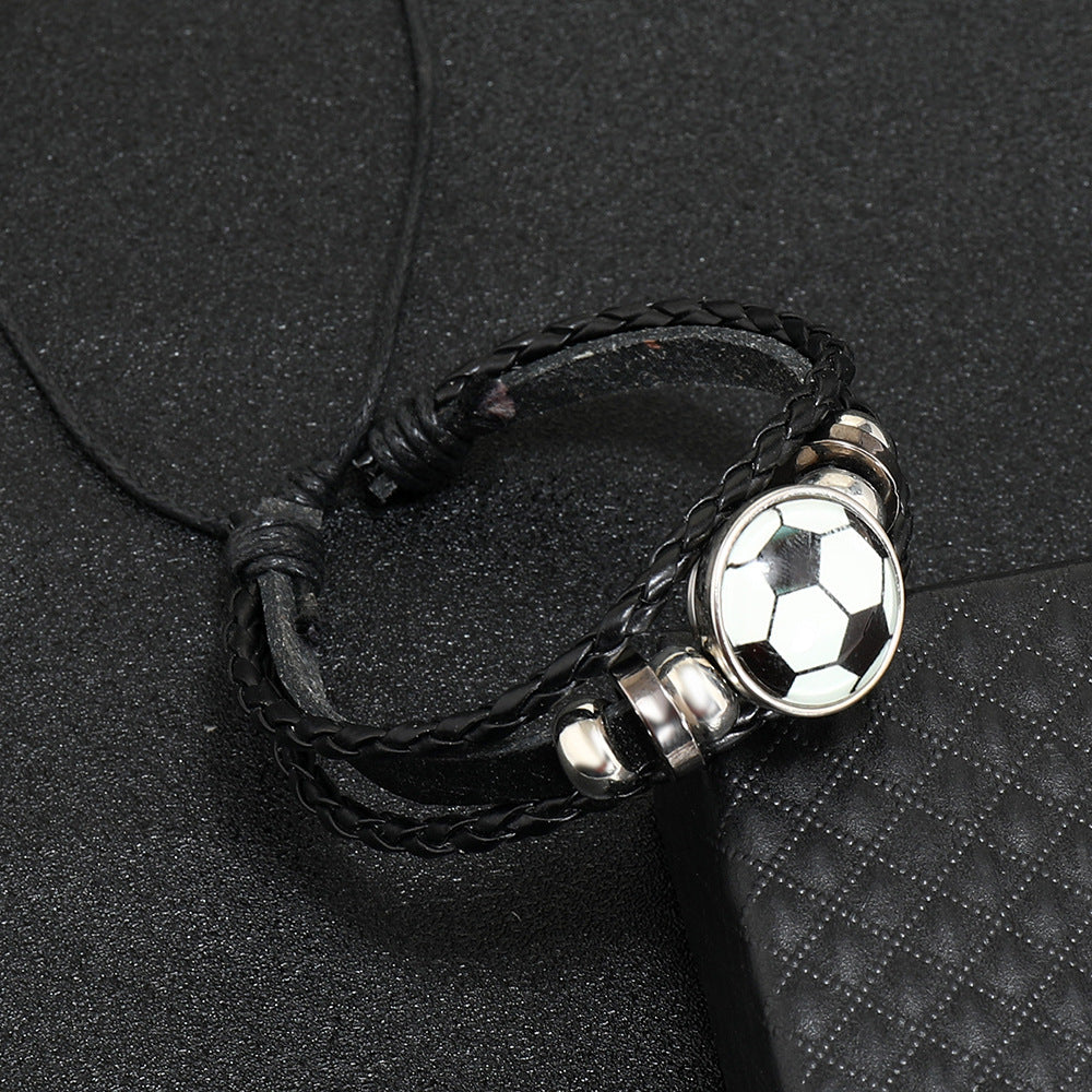 Sporty Style Football Beads Bracelet Wristband