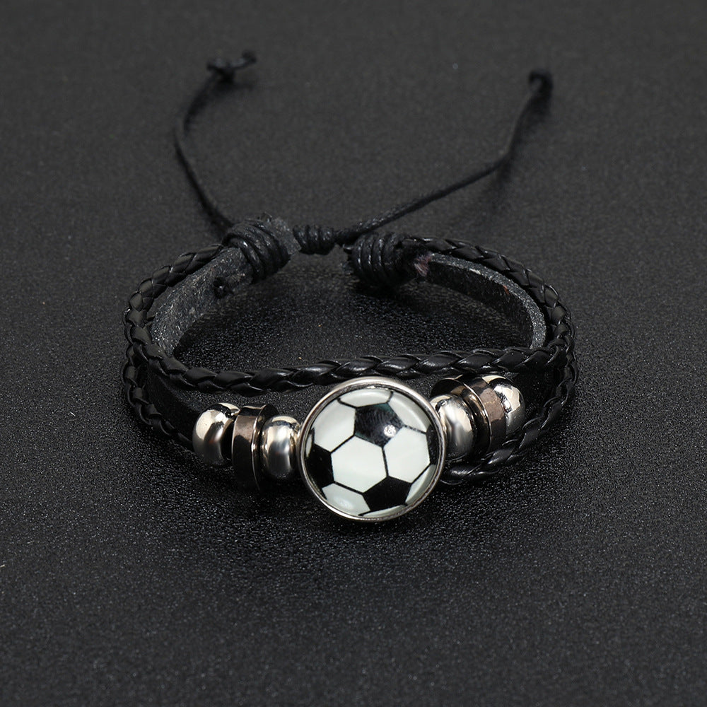 Sporty Style Football Beads Bracelet Wristband