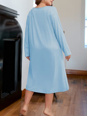  Turkey Print Long Sleeve Nightdress