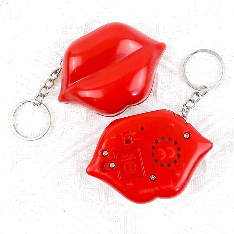 Kiss Voice Lip Keychain Pendant Induction Sound Prank Toy