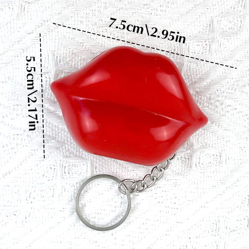 Kiss Voice Lip Keychain Pendant Induction Sound Prank Toy