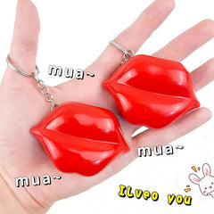 Kiss Voice Lip Keychain Pendant Induction Sound Prank Toy
