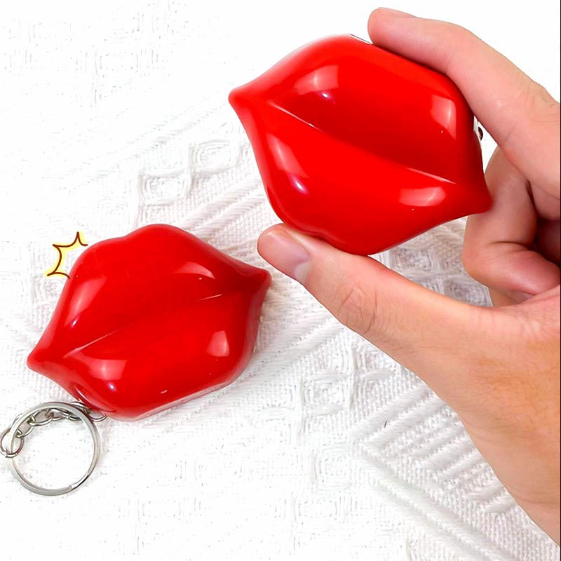 Kiss Voice Lip Keychain Pendant Induction Sound Prank Toy