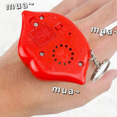 Kiss Voice Lip Keychain Pendant Induction Sound Prank Toy