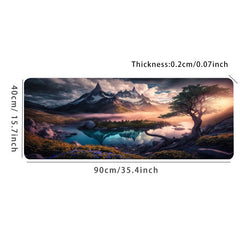 Large Snow Mountain Desk Mat Gaming Mouse Pad Non Slip