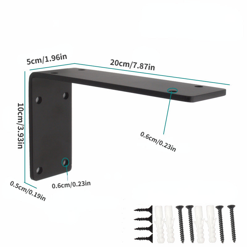1pc L-shaped Partition Bracket Holder Wall Iron Art Thickened