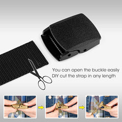 Men's Canvas Belt with Automatic Buckle for Outdoor Climbing