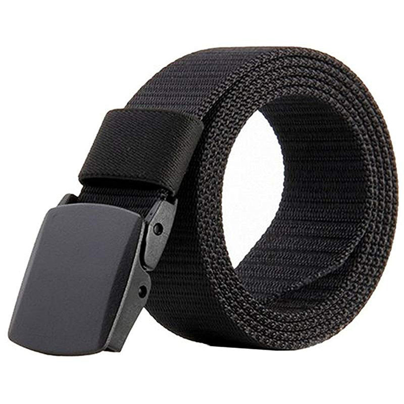 Men's Canvas Belt with Automatic Buckle for Outdoor Climbing