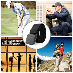 Men's Canvas Belt with Automatic Buckle for Outdoor Climbing