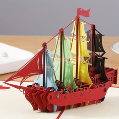 3D Pop Up Card Sailing Model Birthday Cake Greeting Card Note Card And Envelope