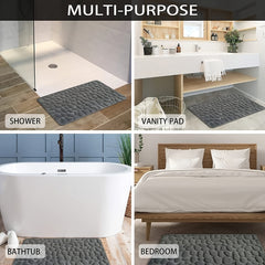 Soft Memory Foam Bathroom Rug with Cobblestone Embossment