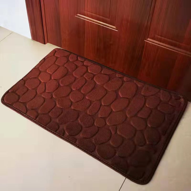 Soft Memory Foam Bathroom Rug with Cobblestone Embossment