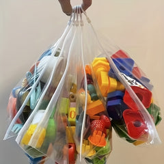 30pcs Storage Bags For Kids Toys Waterproof Transparent Portable