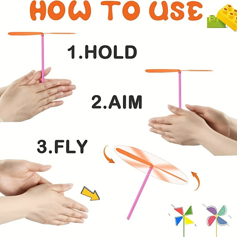 15pc Colorful Bamboo Dragonfly Helicopter Toys for Parties & Outdoor Fun