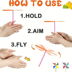 15pc Colorful Bamboo Dragonfly Helicopter Toys for Parties & Outdoor Fun