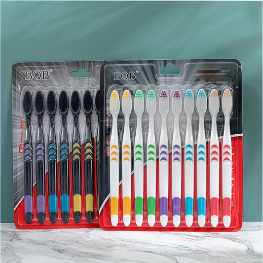 10 Pcs Ultra Soft Charcoal Toothbrushes Adult Teeth Brush
