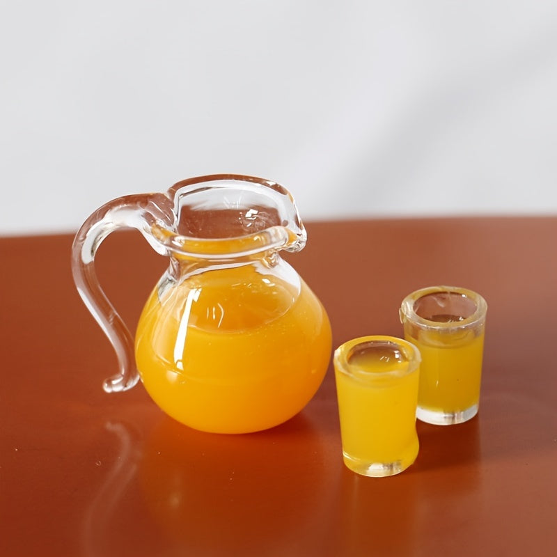Dollhouse Mini Milk Orange Juice Bottle Kitchen Toy