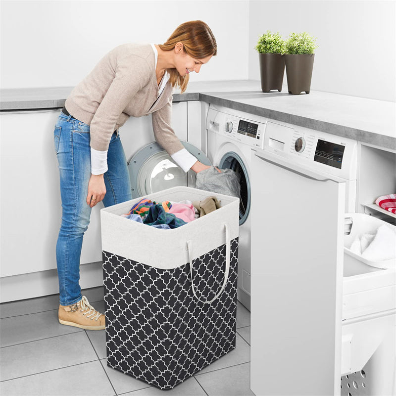 Large Capacity Cotton And Linen Fabric Dirty Clothes Basket