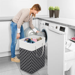 Large Capacity Cotton And Linen Fabric Dirty Clothes Basket