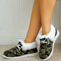 Women's Camo Pattern Non-slip Sneakers Warm Sport Shoes