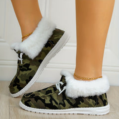 Women's Camo Pattern Non-slip Sneakers Warm Sport Shoes