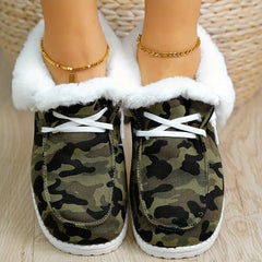 Women's Camo Pattern Non-slip Sneakers Warm Sport Shoes