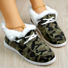 Women's Camo Pattern Non-slip Sneakers Warm Sport Shoes