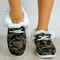 Women's Camo Pattern Non-slip Sneakers Warm Sport Shoes