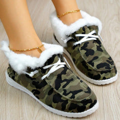Women's Camo Pattern Non-slip Sneakers Warm Sport Shoes