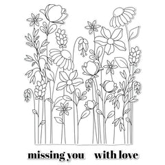 Floral Garden Clear Silicone Stamp for DIY Scrapbooking, Reusable Seal Stamp