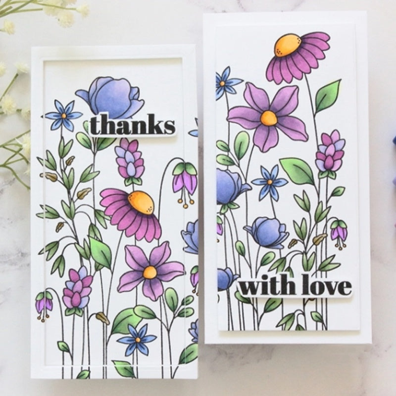 Floral Garden Clear Silicone Stamp for DIY Scrapbooking, Reusable Seal Stamp
