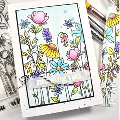 Floral Garden Clear Silicone Stamp for DIY Scrapbooking, Reusable Seal Stamp
