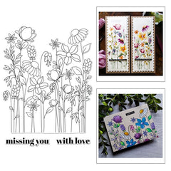 Floral Garden Clear Silicone Stamp for DIY Scrapbooking, Reusable Seal Stamp